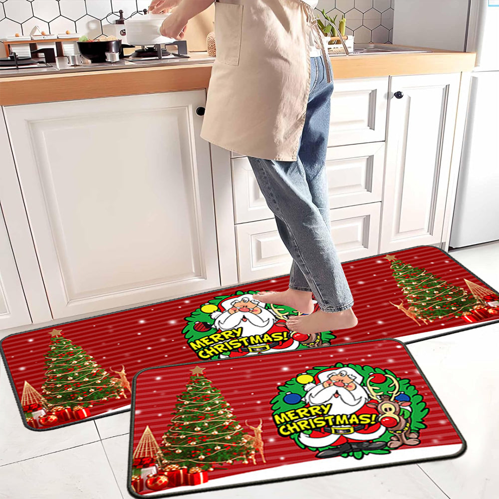 Style2 2 Pieces Christmas Kitchen Rugs Floor Mats