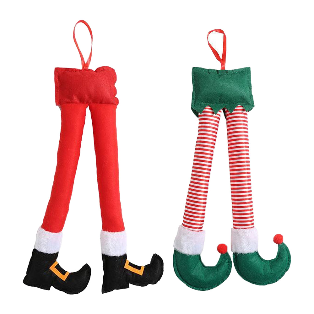 2XChristmas Santa Legs Decorations Tree Hanging Pendants