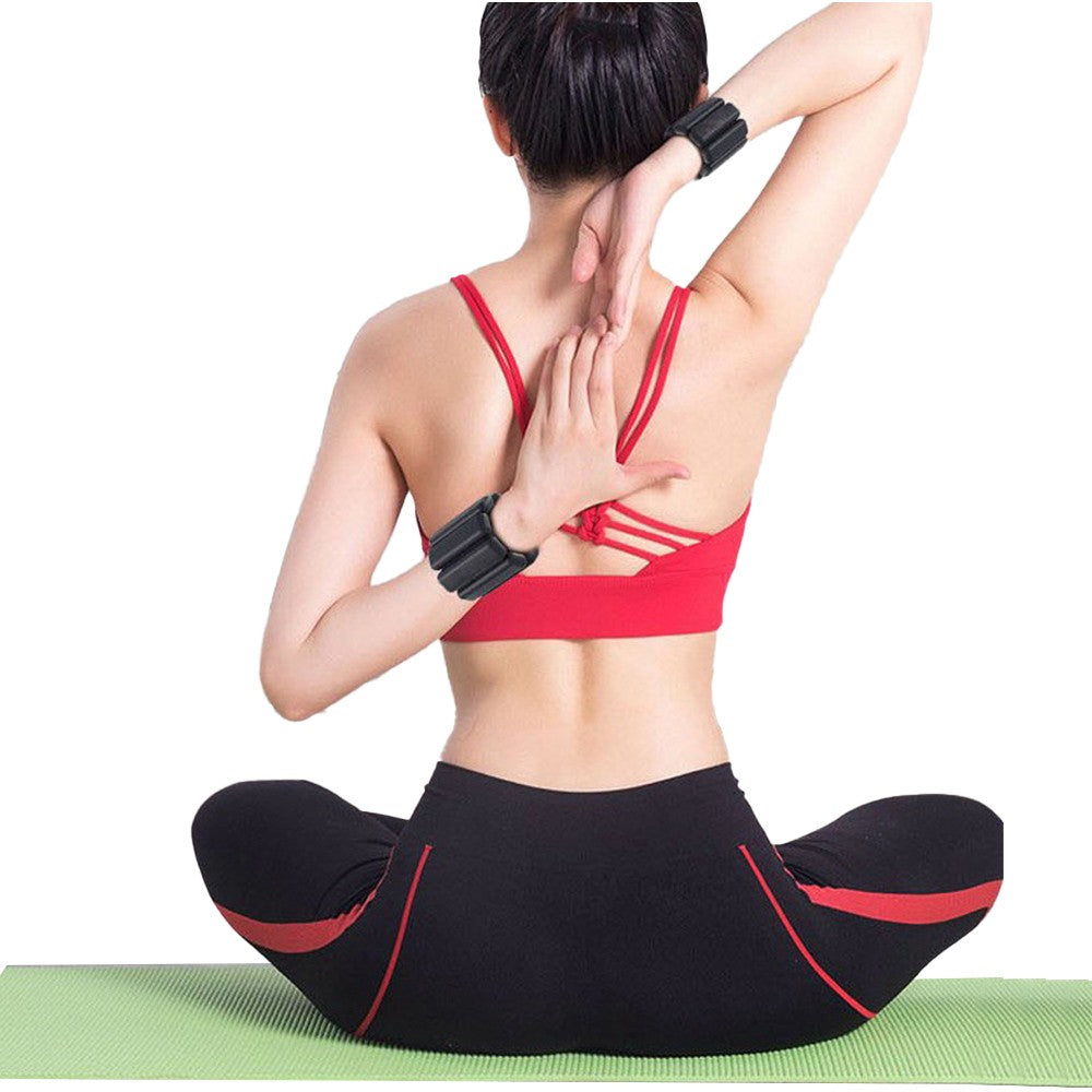 Black Pair of Adjustable Wrist Ankle Weights Unisex Strength Training Set