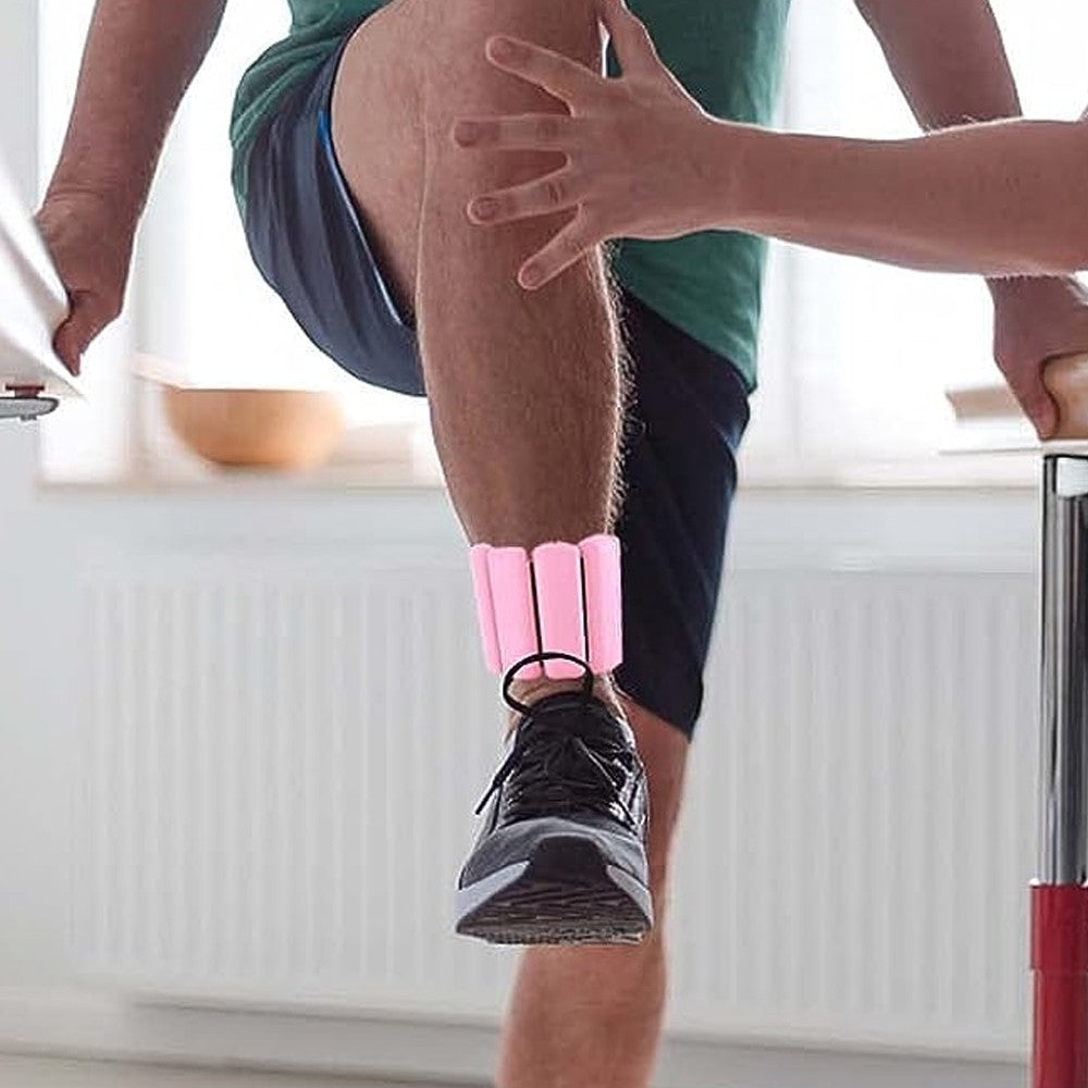 Pink Pair of Adjustable Wrist Ankle Weights Unisex Strength Training Set