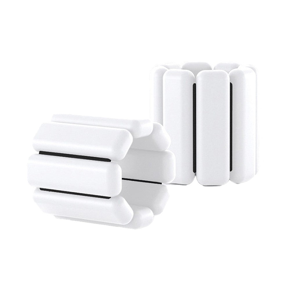 White Pair of Adjustable Wrist Ankle Weights Unisex Strength Training Set