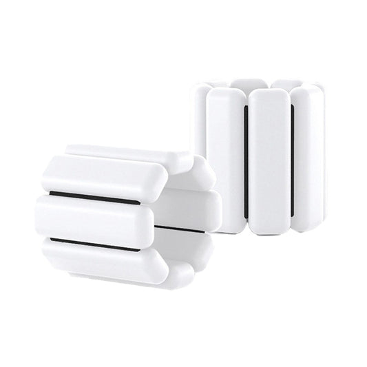 White Pair of Adjustable Wrist Ankle Weights Unisex Strength Training Set