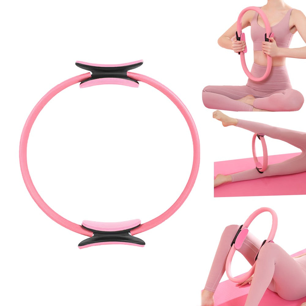 Pink Pilates Ring Resistance Training Tool Yoga Exercise Magic Circle Grip