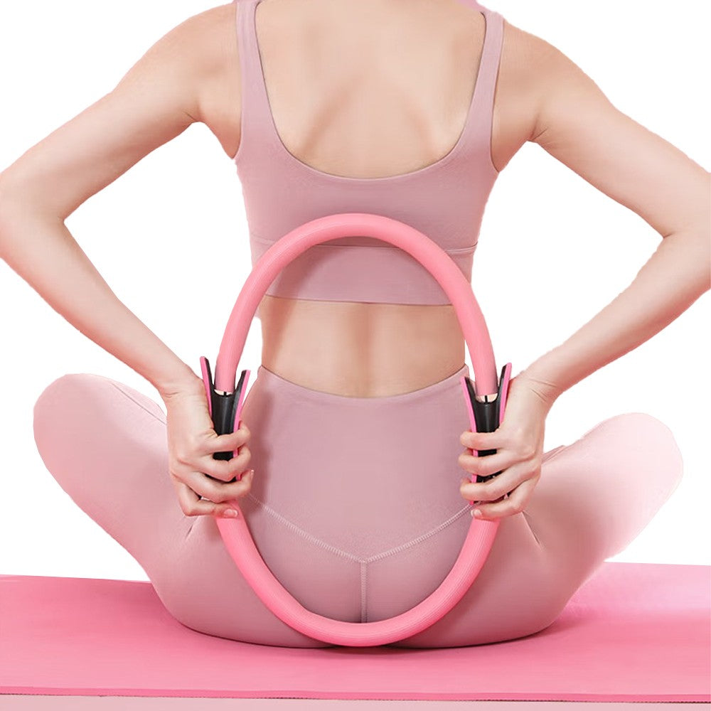 Pink Pilates Ring Resistance Training Tool Yoga Exercise Magic Circle Grip