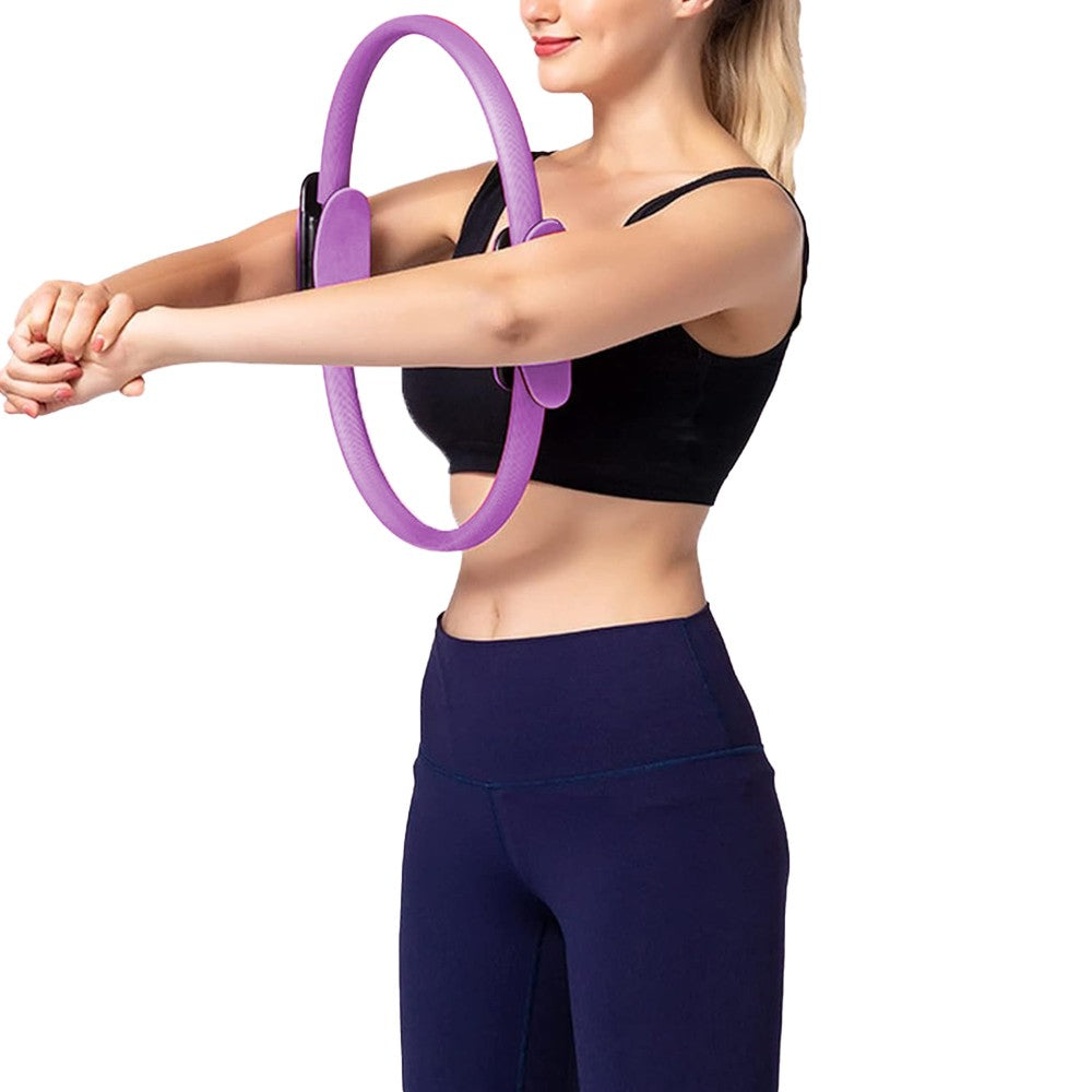 Purple Pilates Ring Resistance Training Tool Yoga Exercise Magic Circle Grip