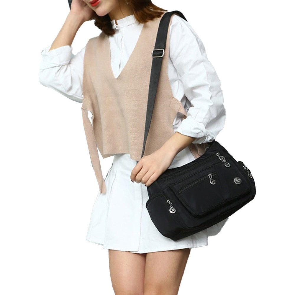 Black Multifunctional Casual Crossbody Shoulder Bag Handbags for Women