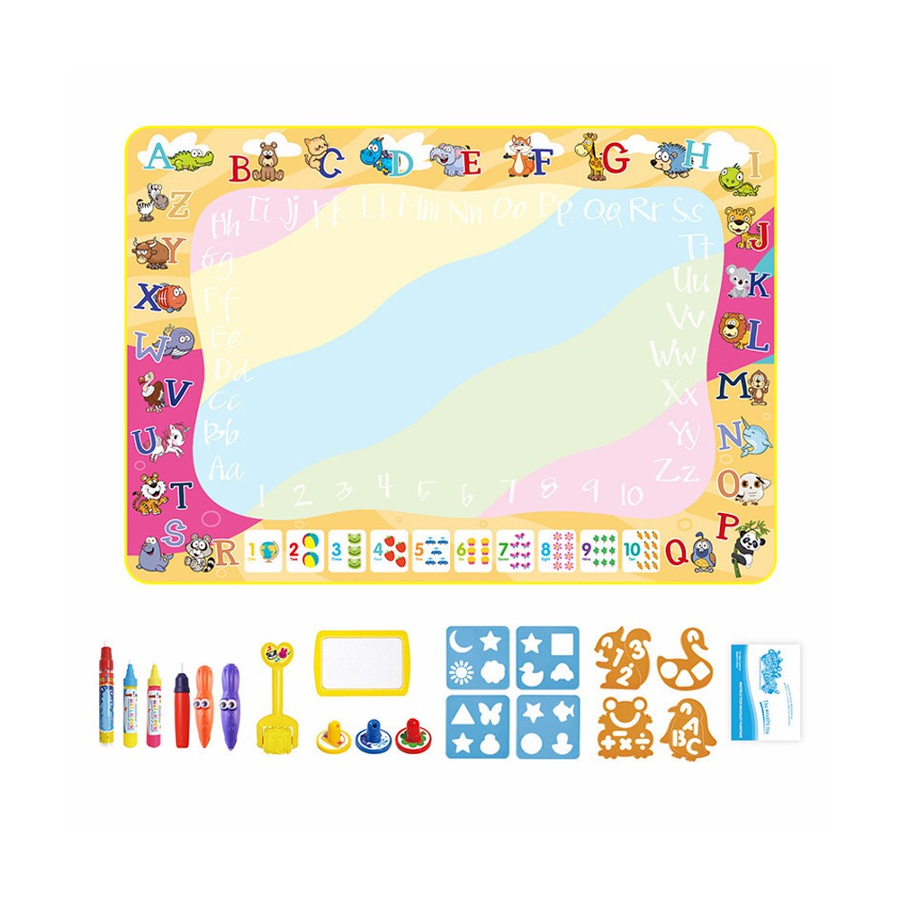 Style2 Water Drawing Mat Cartoon Doodle Toy Mat Reusable Kids Painting Board