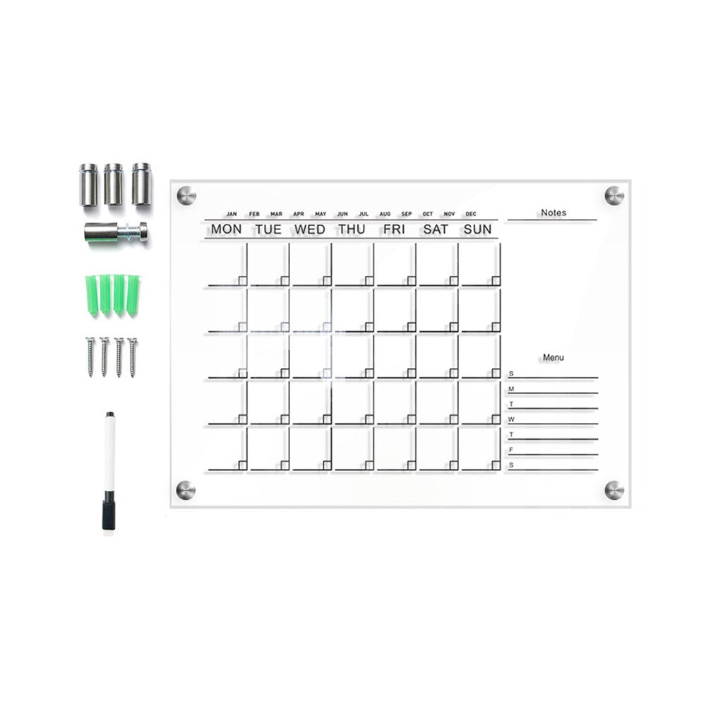S Acrylic Dry Erase Board Wall-Mounted Weekly Planner Calendar Memo Whiteboad
