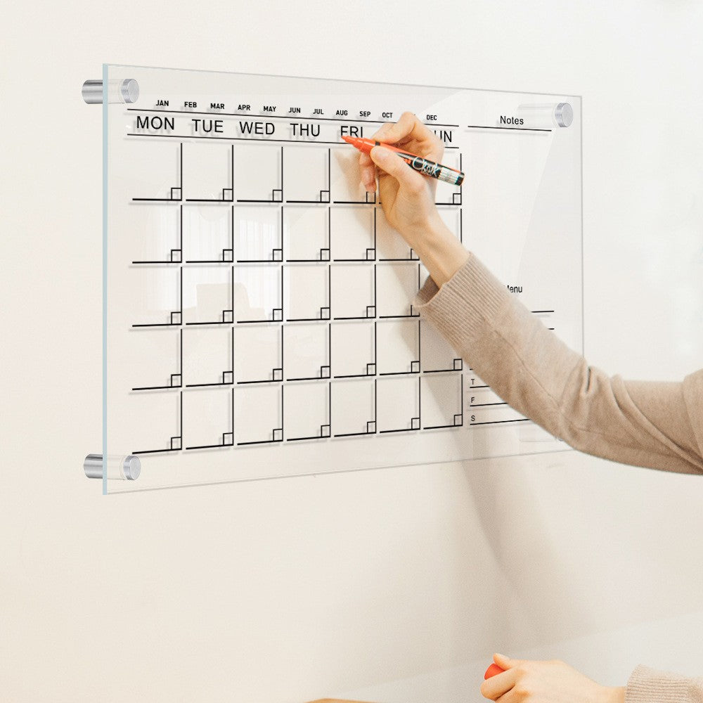 S Acrylic Dry Erase Board Wall-Mounted Weekly Planner Calendar Memo Whiteboad