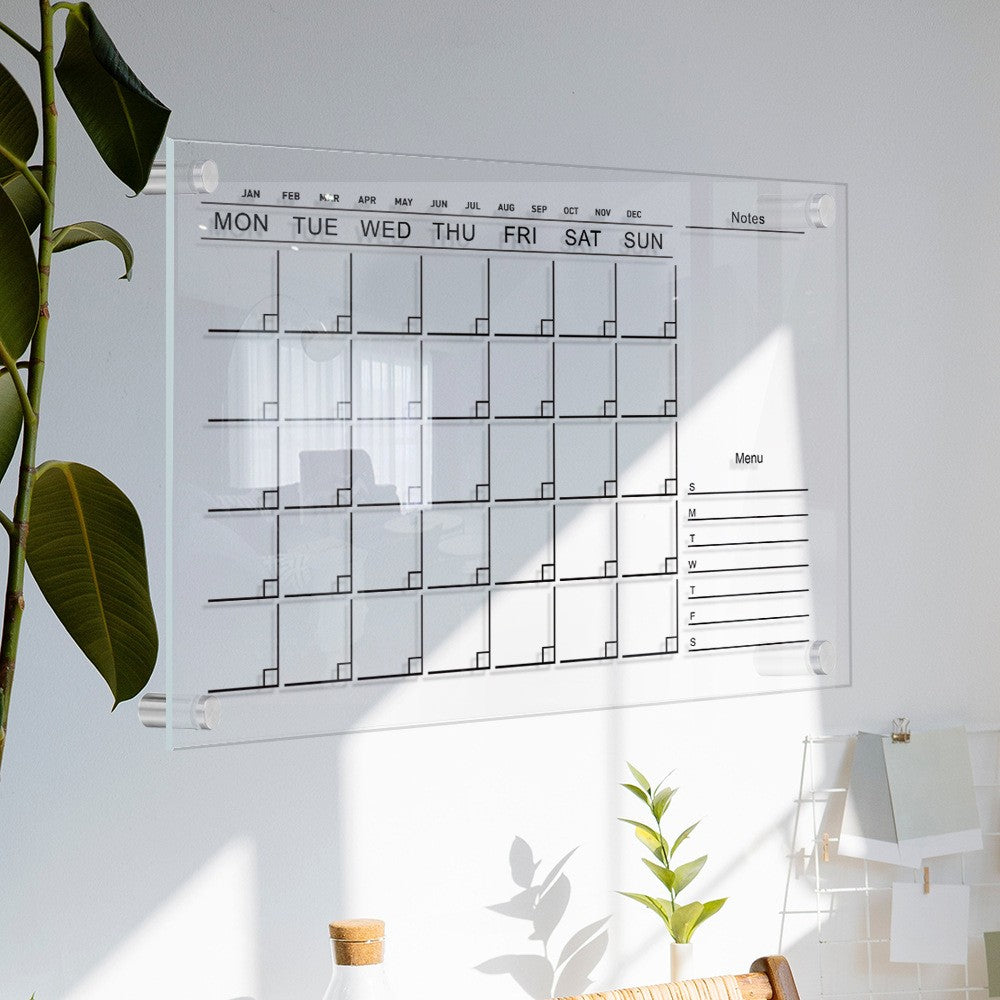 S Acrylic Dry Erase Board Wall-Mounted Weekly Planner Calendar Memo Whiteboad