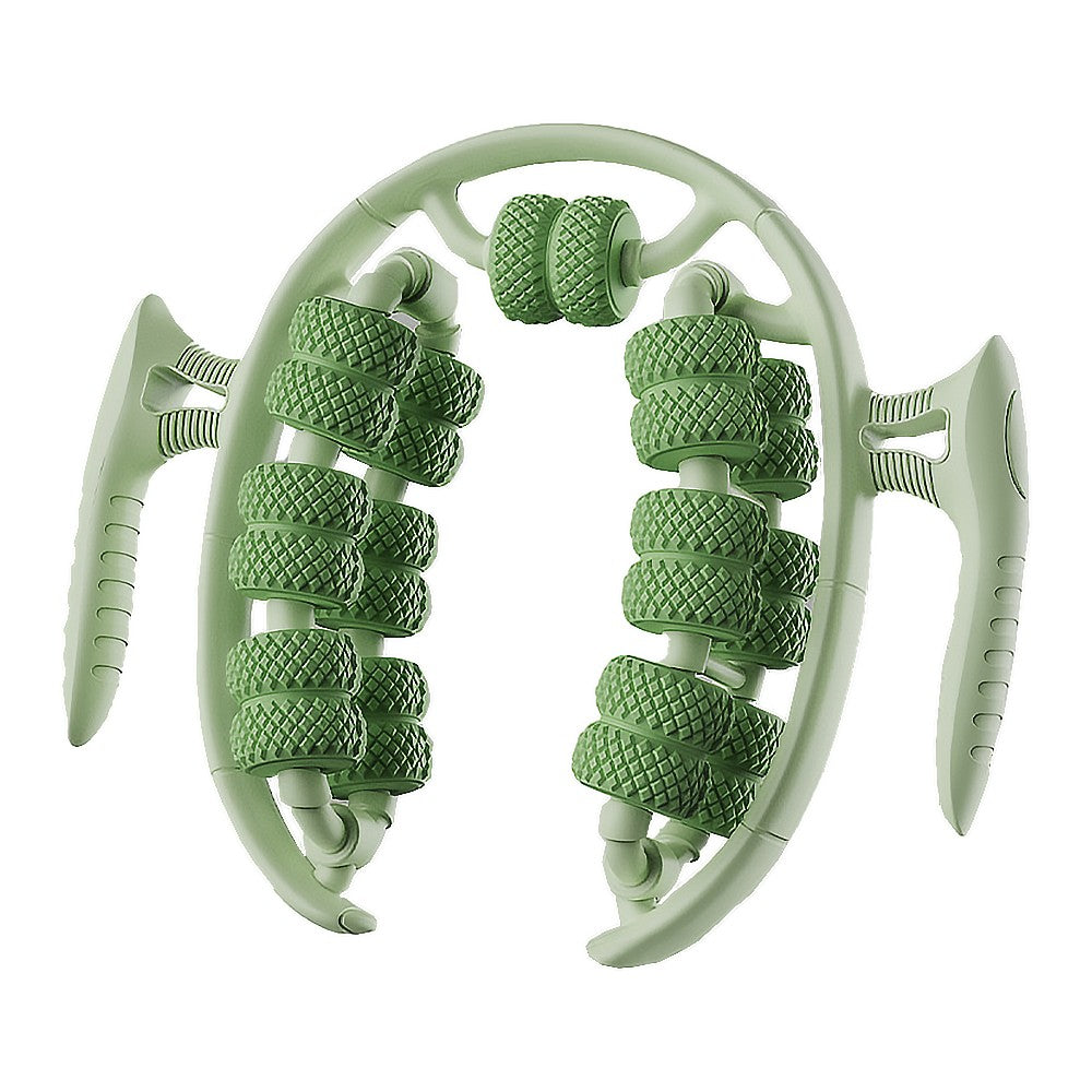 Green 26 Wheels Annular Leg Clamp Massager Leg Massage Device Muscle Relaxer