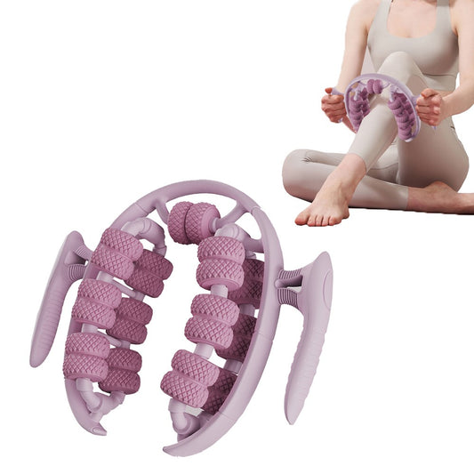 Pink 26 Wheels Annular Leg Clamp Massager Leg Massage Device Muscle Relaxer