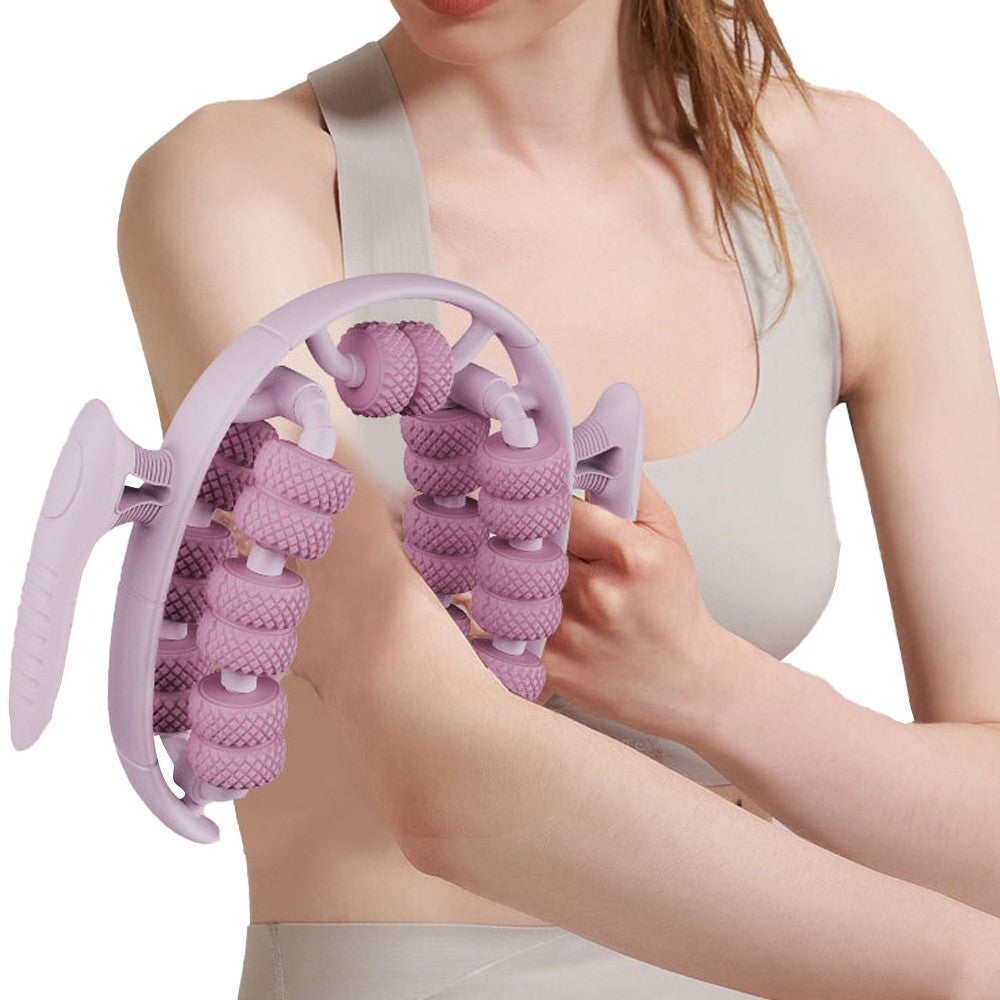 Pink 26 Wheels Annular Leg Clamp Massager Leg Massage Device Muscle Relaxer