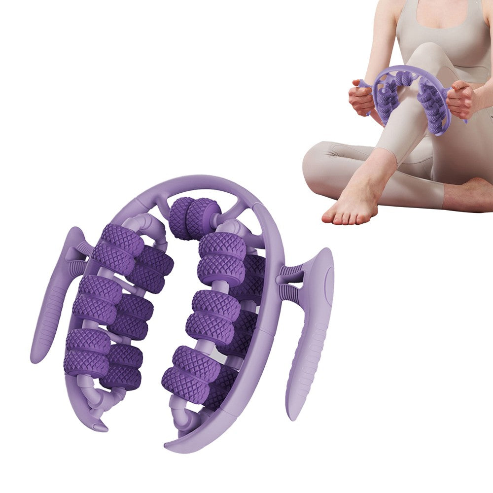 Purple 26 Wheels Annular Leg Clamp Massager Leg Massage Device Muscle Relaxer