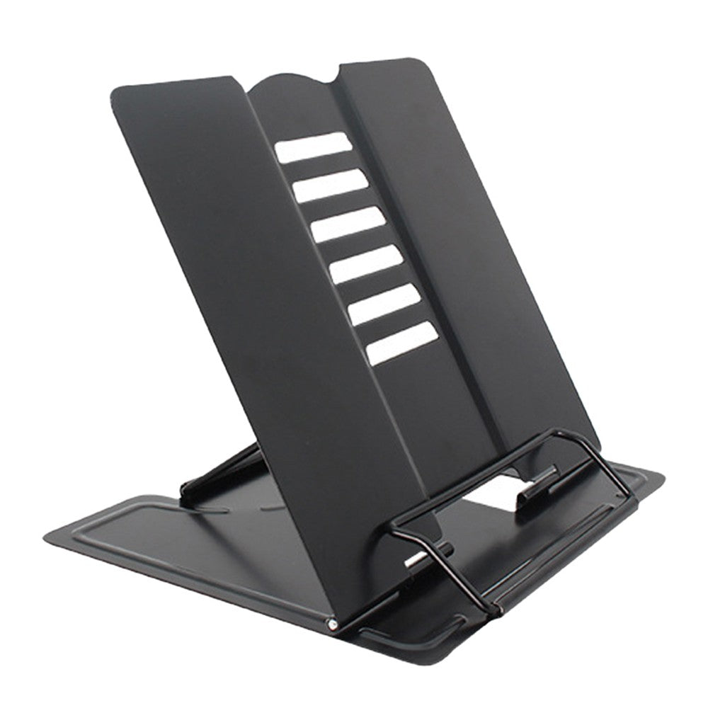 Foldable Metal Book Stand Adjustable Hands Free Book Holder for Reading - Black