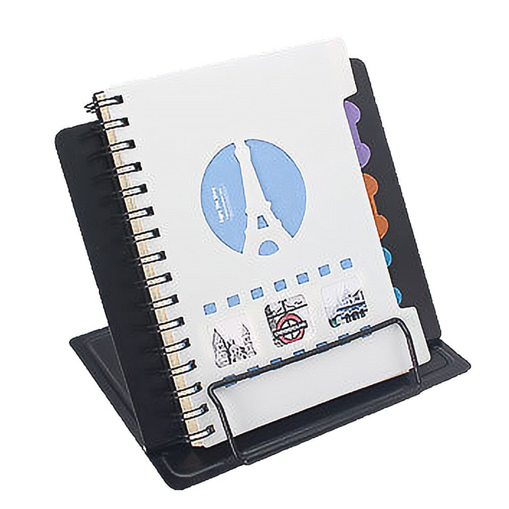 Foldable Metal Book Stand Adjustable Hands Free Book Holder for Reading - Black