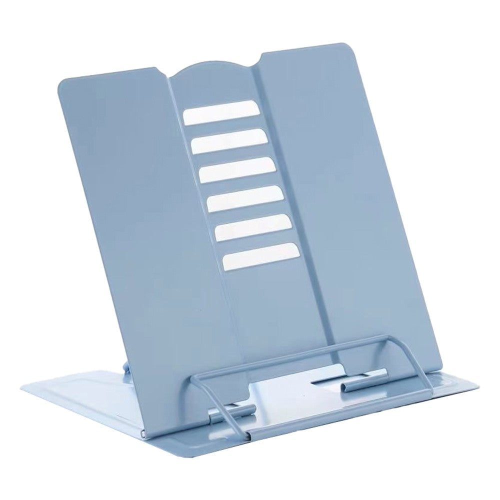 Foldable Metal Book Stand Adjustable Hands Free Book Holder for Reading - Blue