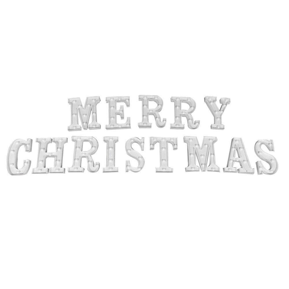 MERRY CHRISTMAS Letters Lights Set 14 LED Separate Letters Christmas Lights Xmas Decor