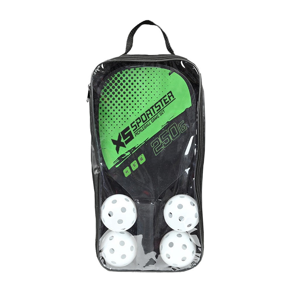 Sports Pickleball Paddle and 4 Balls Set with Carry Bag - Green