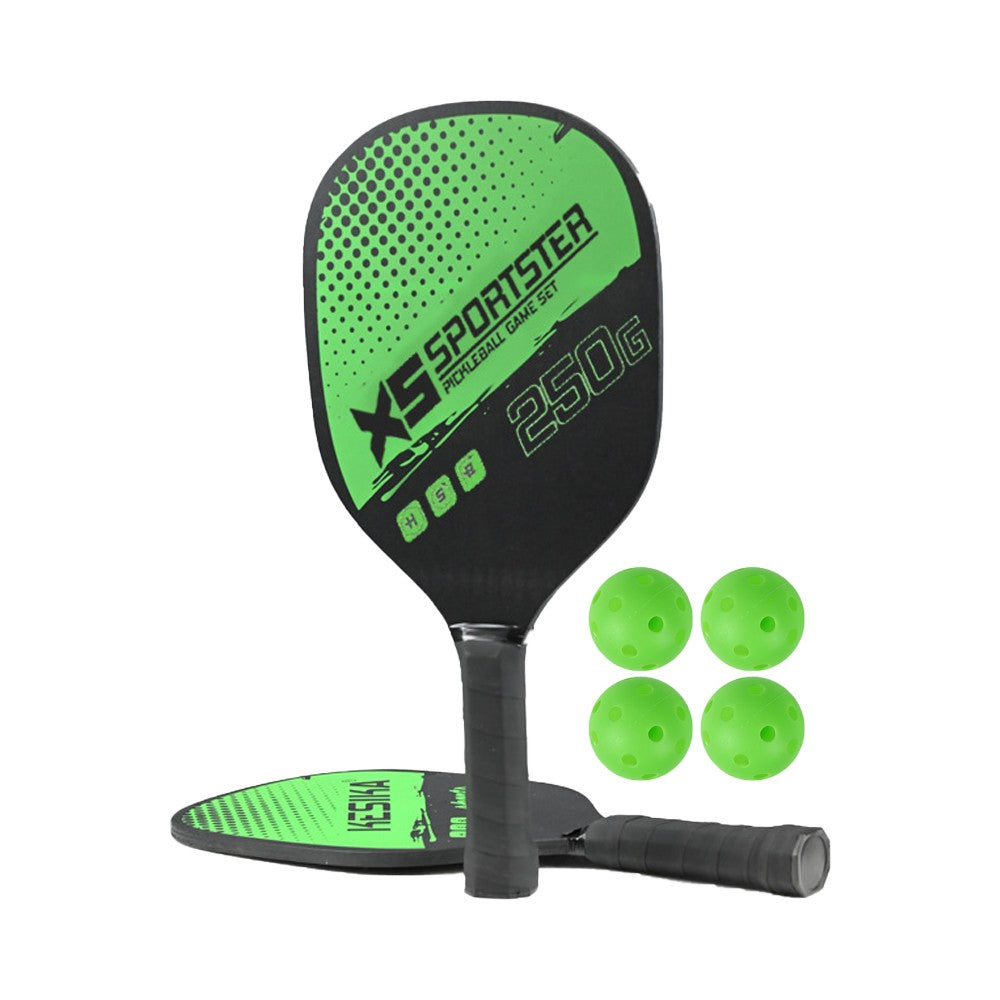 Sports Pickleball Paddle and 4 Balls Set with Carry Bag - Green