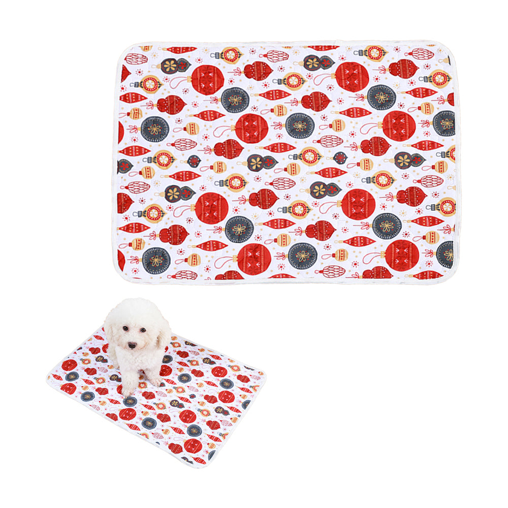 100x70cm Christmas Printed Reusable Pet Dog Training Pads Pee Mat Bed Mat Style1