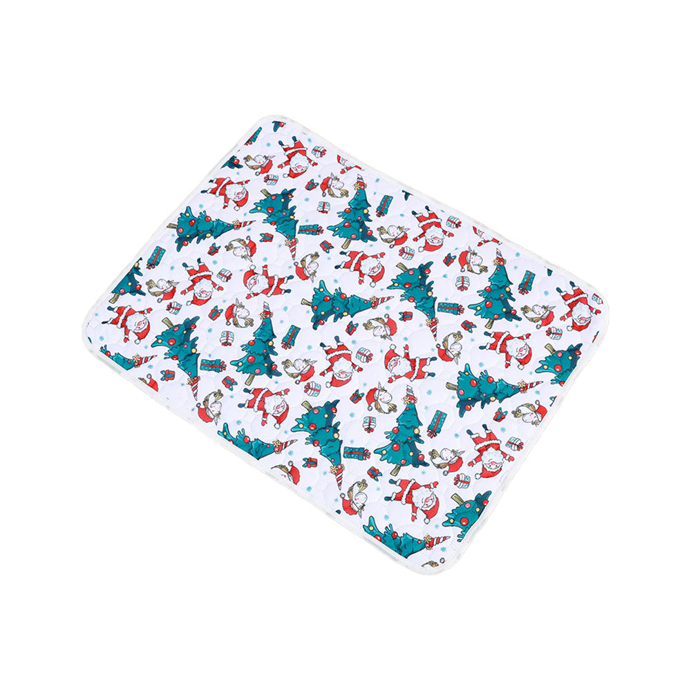 100x70cm Christmas Printed Reusable Pet Dog Training Pads Pee Mat Bed Mat Style2
