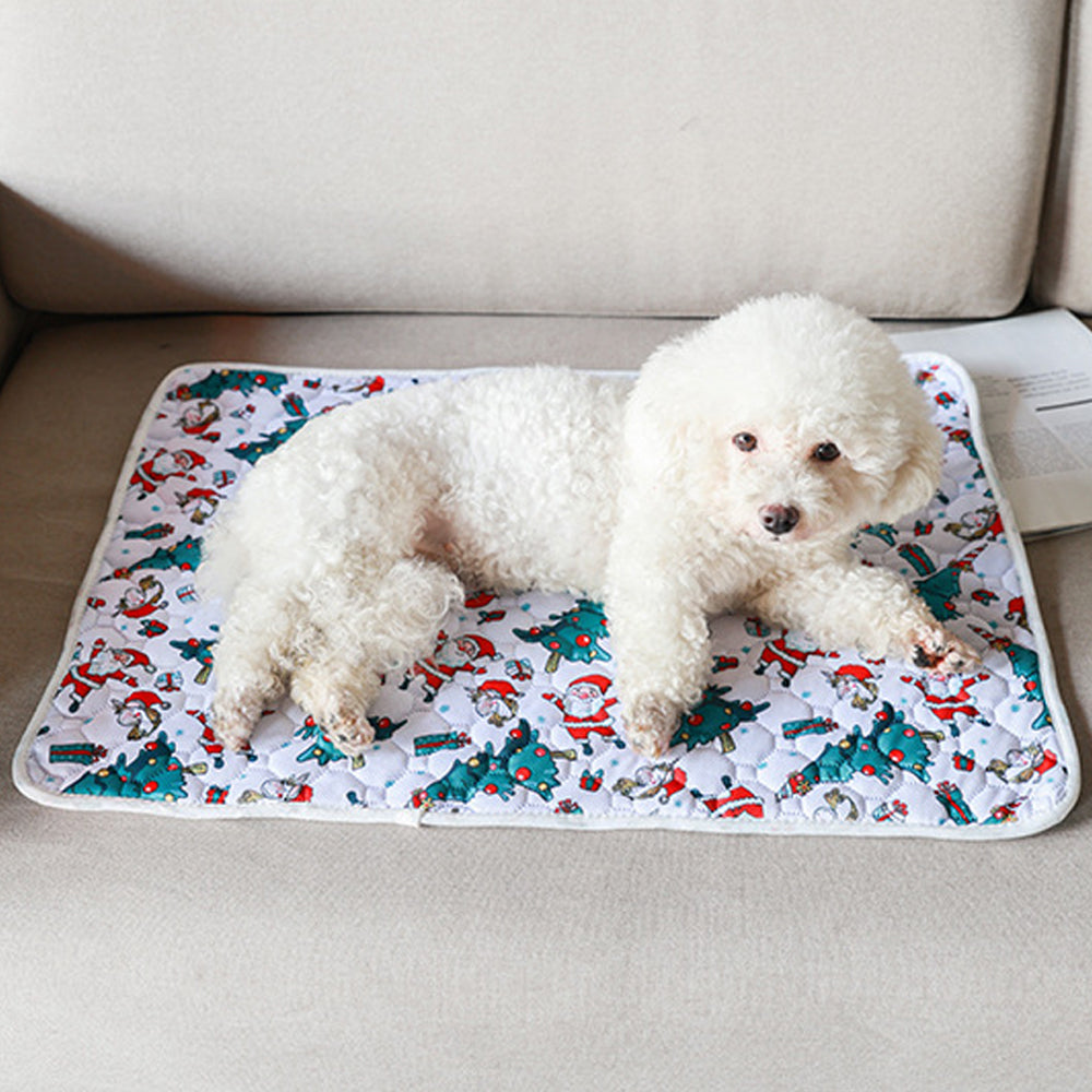 100x70cm Christmas Printed Reusable Pet Dog Training Pads Pee Mat Bed Mat Style2