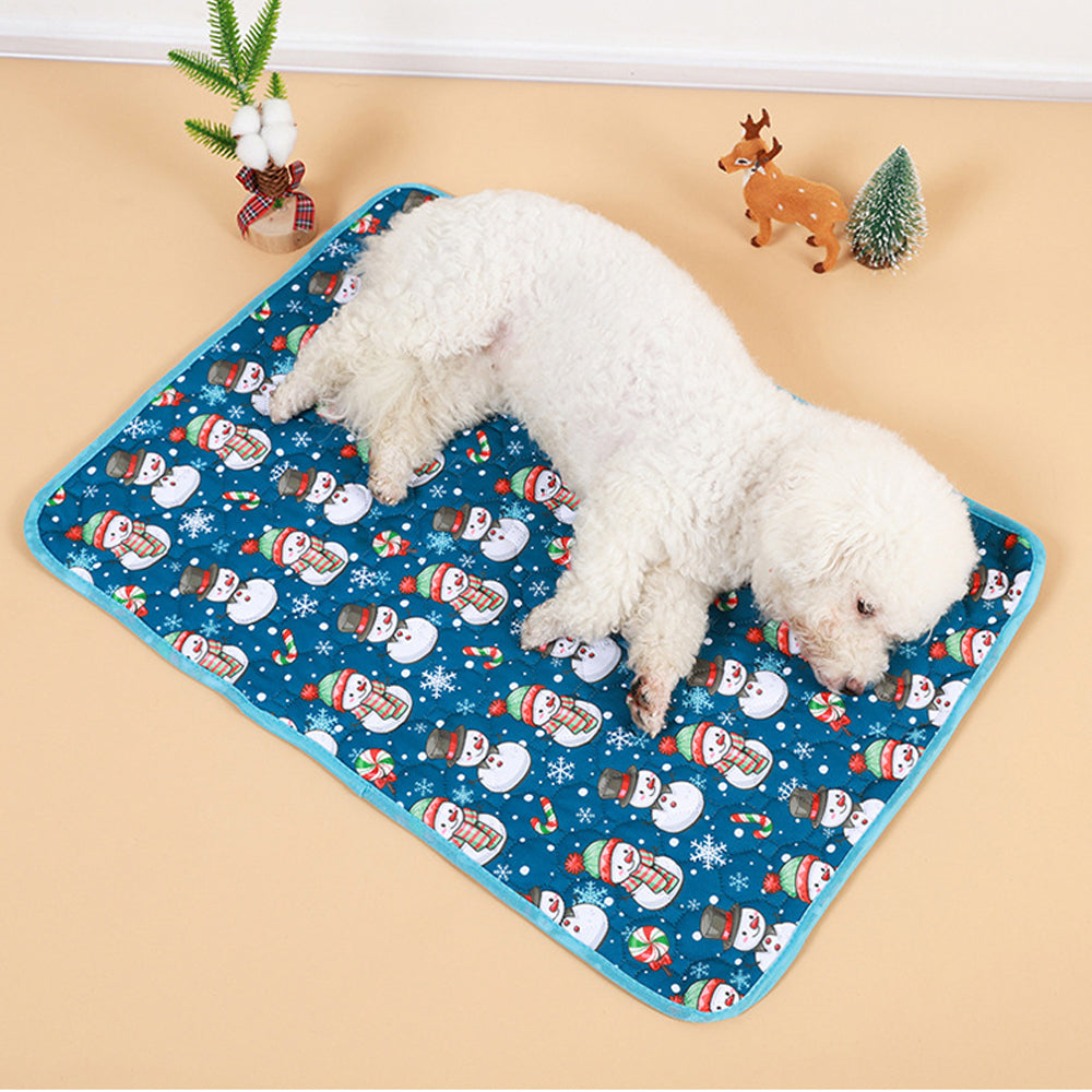 100x70cm Christmas Printed Reusable Pet Dog Training Pads Pee Mat Bed Mat Style3
