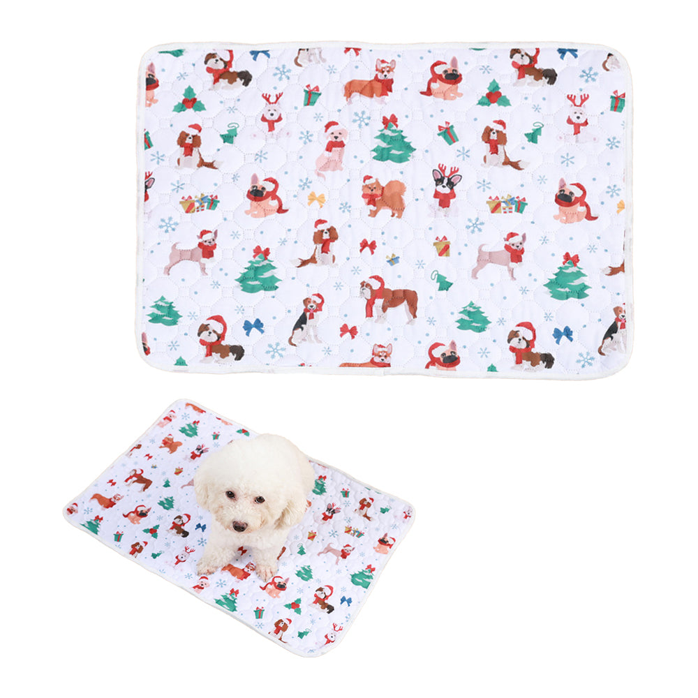 100x70cm Christmas Printed Reusable Pet Dog Training Pads Pee Mat Bed Mat Style4