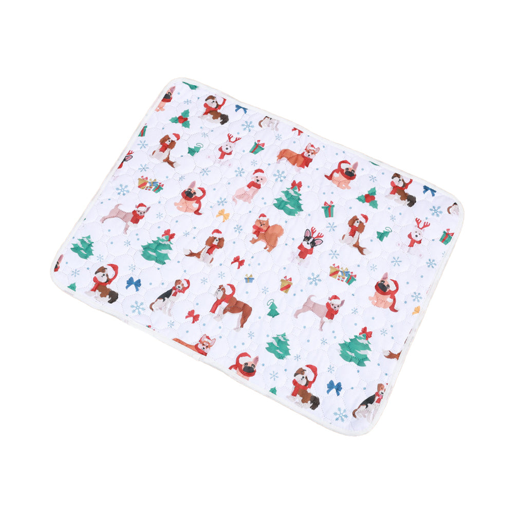 100x70cm Christmas Printed Reusable Pet Dog Training Pads Pee Mat Bed Mat Style4