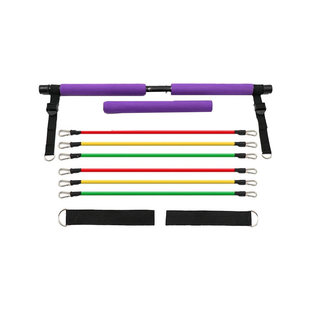 Portable Pilates Stretch Rope Gym Stick Set Yoga Exercise Bar Pilates Trainer Rope