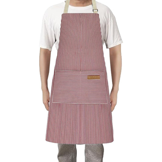 1Pc Kitchen Cooking Aprons Gardening Aprons with 2 Pockets - Red