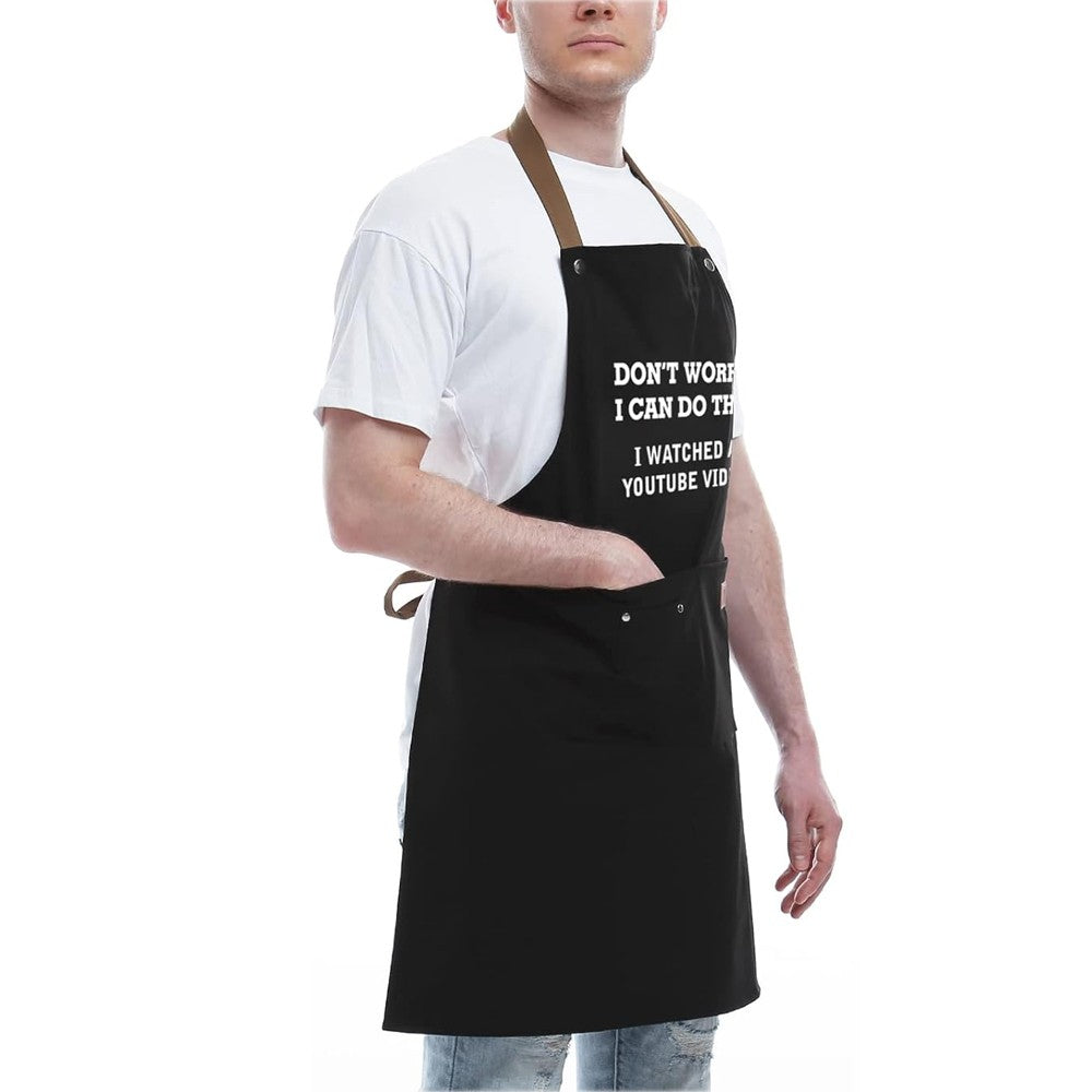 Letters Printed Kitchen Cooking Aprons Gardening Aprons with 2 Pockets - Style 2