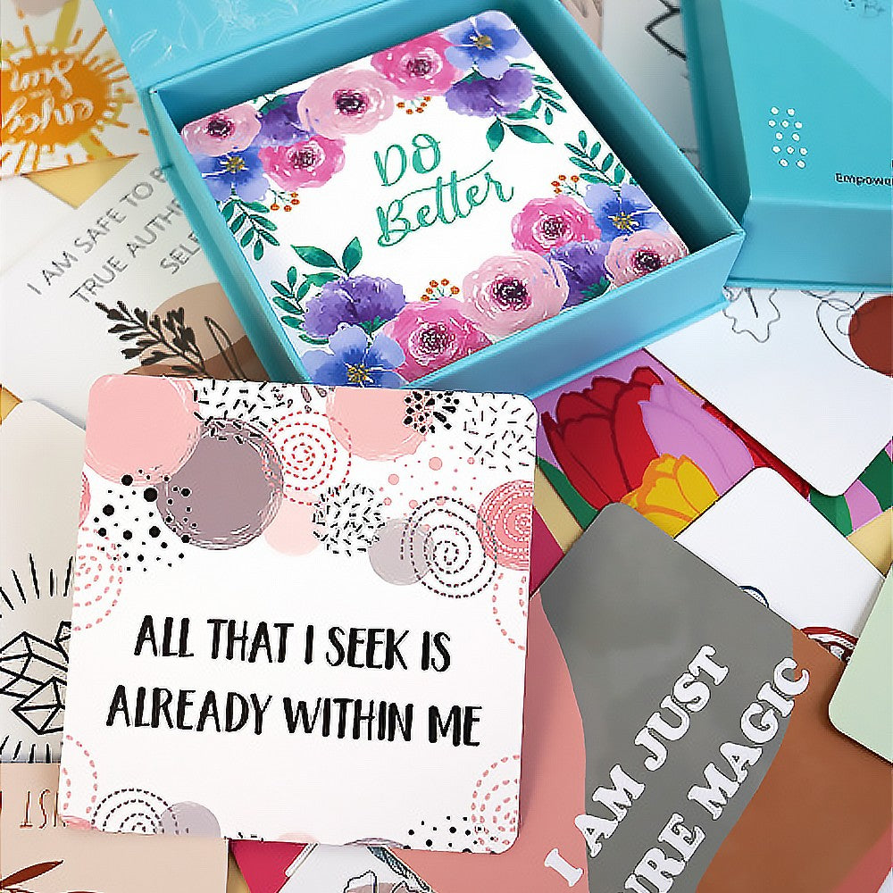 1 Set of 50 Positive Affirmations Cards for Women Motivational Quotes Cards Inspirational Cards Meditation Cards