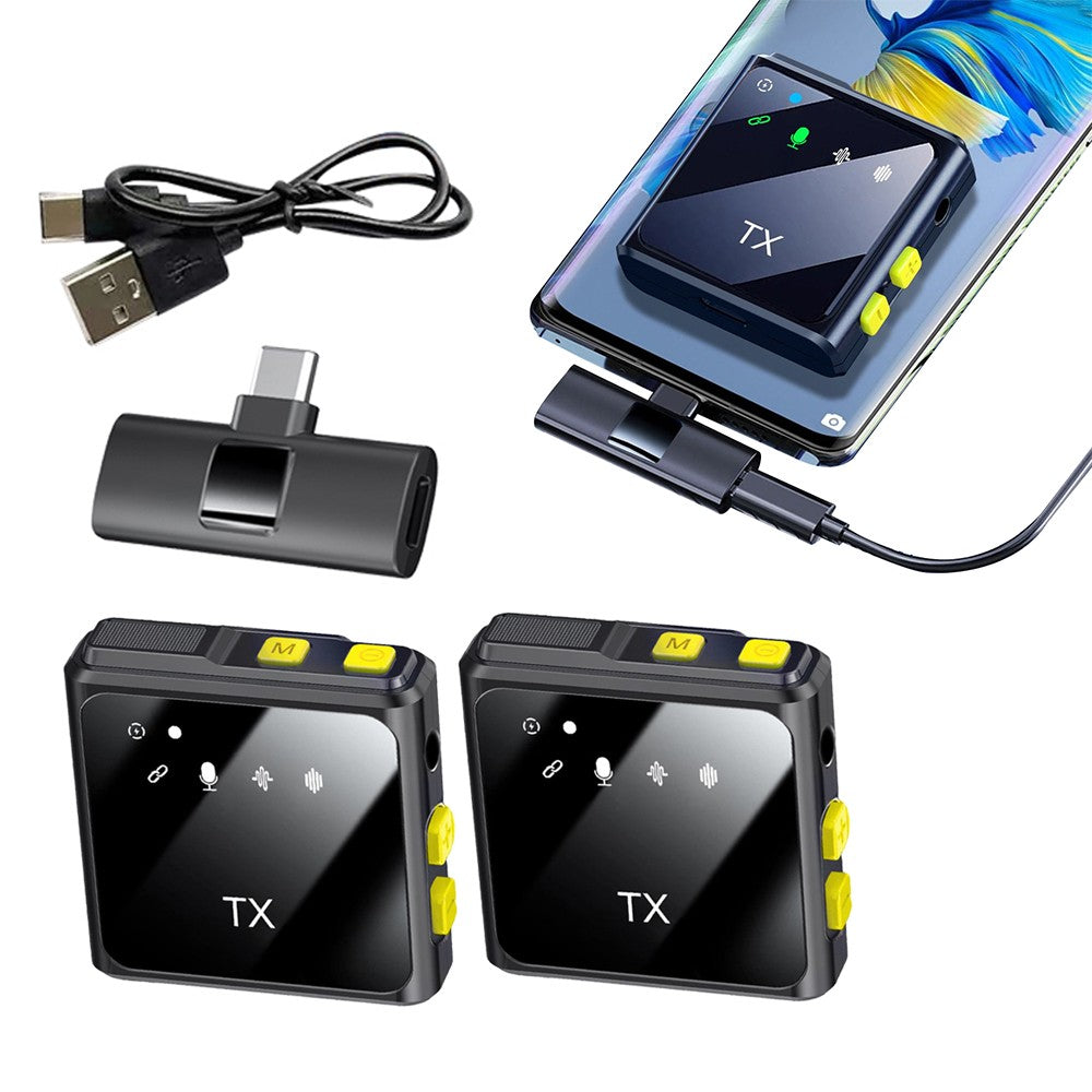Wireless Lavalier Lapel Microphone for Interview Vlog Live Stream for Type-C Interface