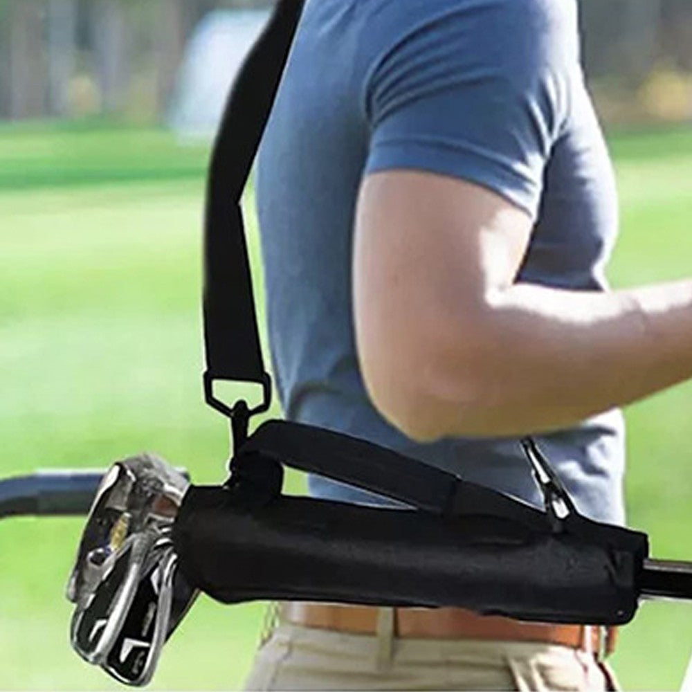 Portable Golf Club Bag Golf Accessories Bag with Adjustable Strap - Black