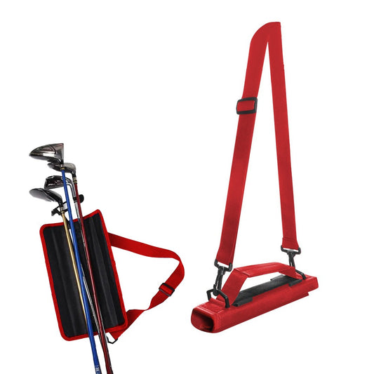 Portable Golf Club Bag Golf Accessories Bag with Adjustable Strap - Red