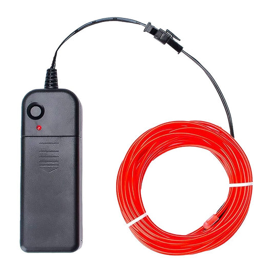 3M EL Wire Neon Glowing Light Strip for Halloween Christmas Party - Red