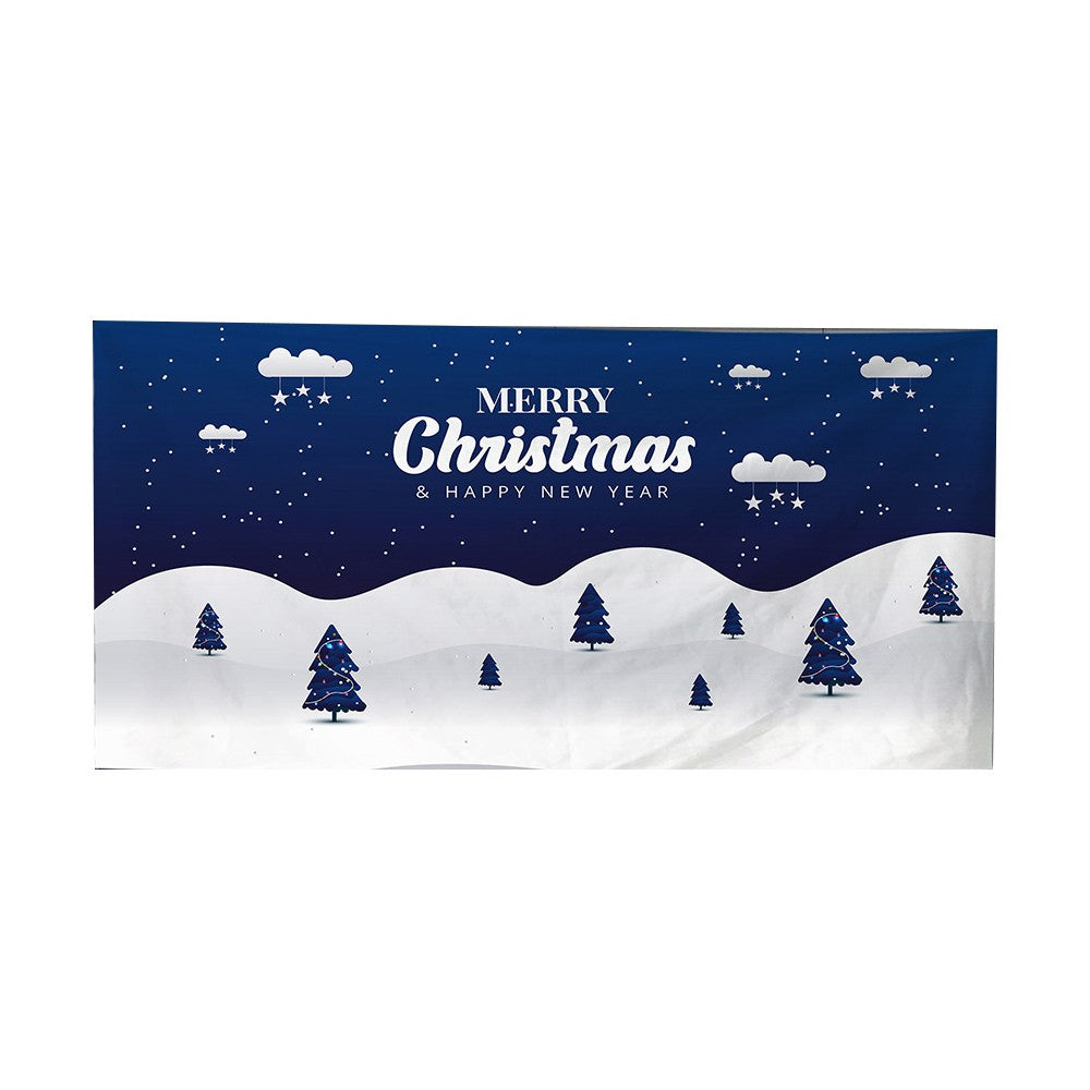 150x130cm Christmas Garage Door Banner Xmas Hanging Backdrop Decoration - Blue