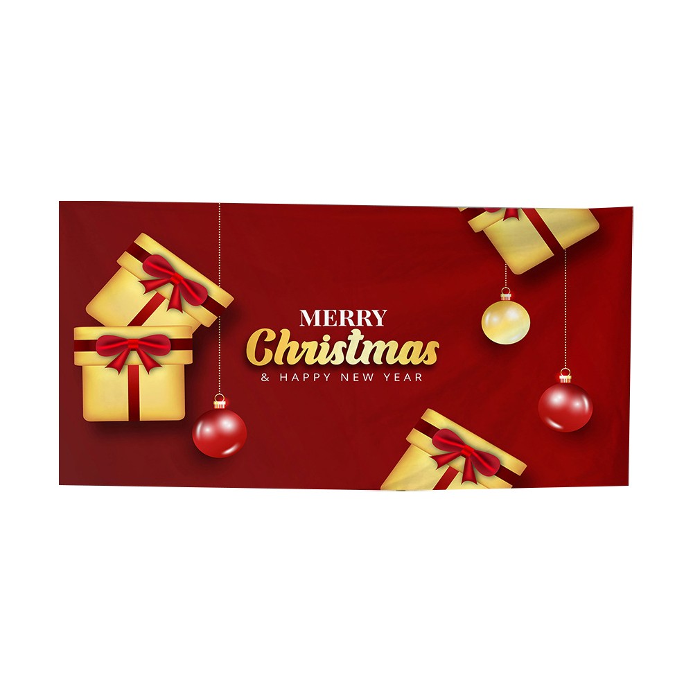 180x150cm Christmas Garage Door Banner Xmas Hanging Backdrop Decoration - Red