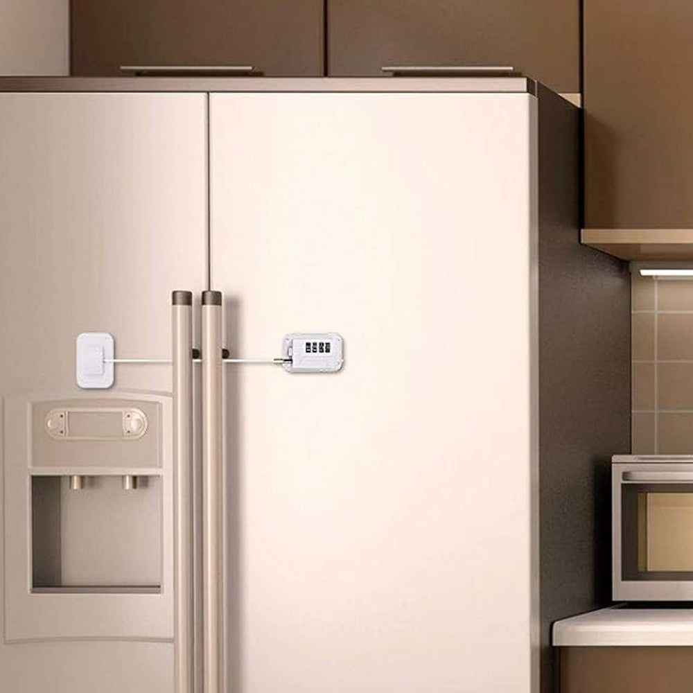 Child Proof Refrigerator Door Lock Child Safety Fridge Locks with Password - White