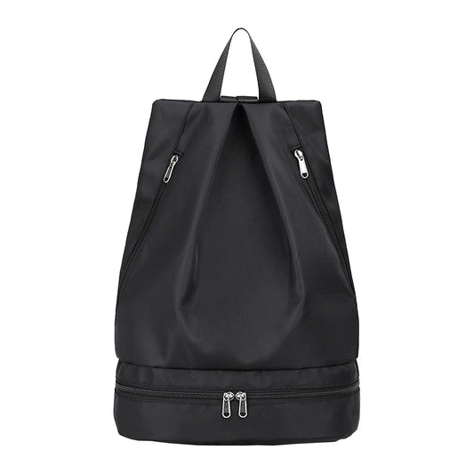 Travel Gym Backpack Dry and Wet Separation Sports Bag with Shoes Compartment - Black