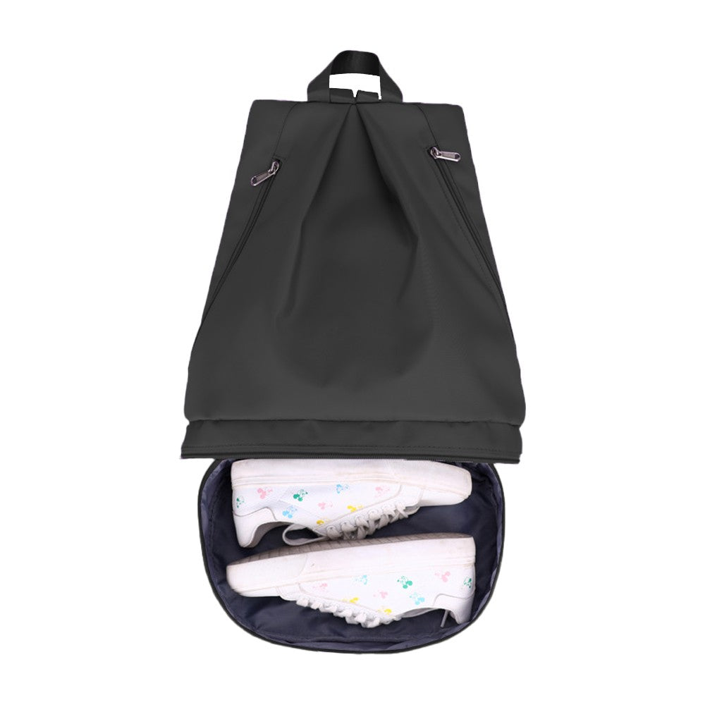 Travel Gym Backpack Dry and Wet Separation Sports Bag with Shoes Compartment - Black