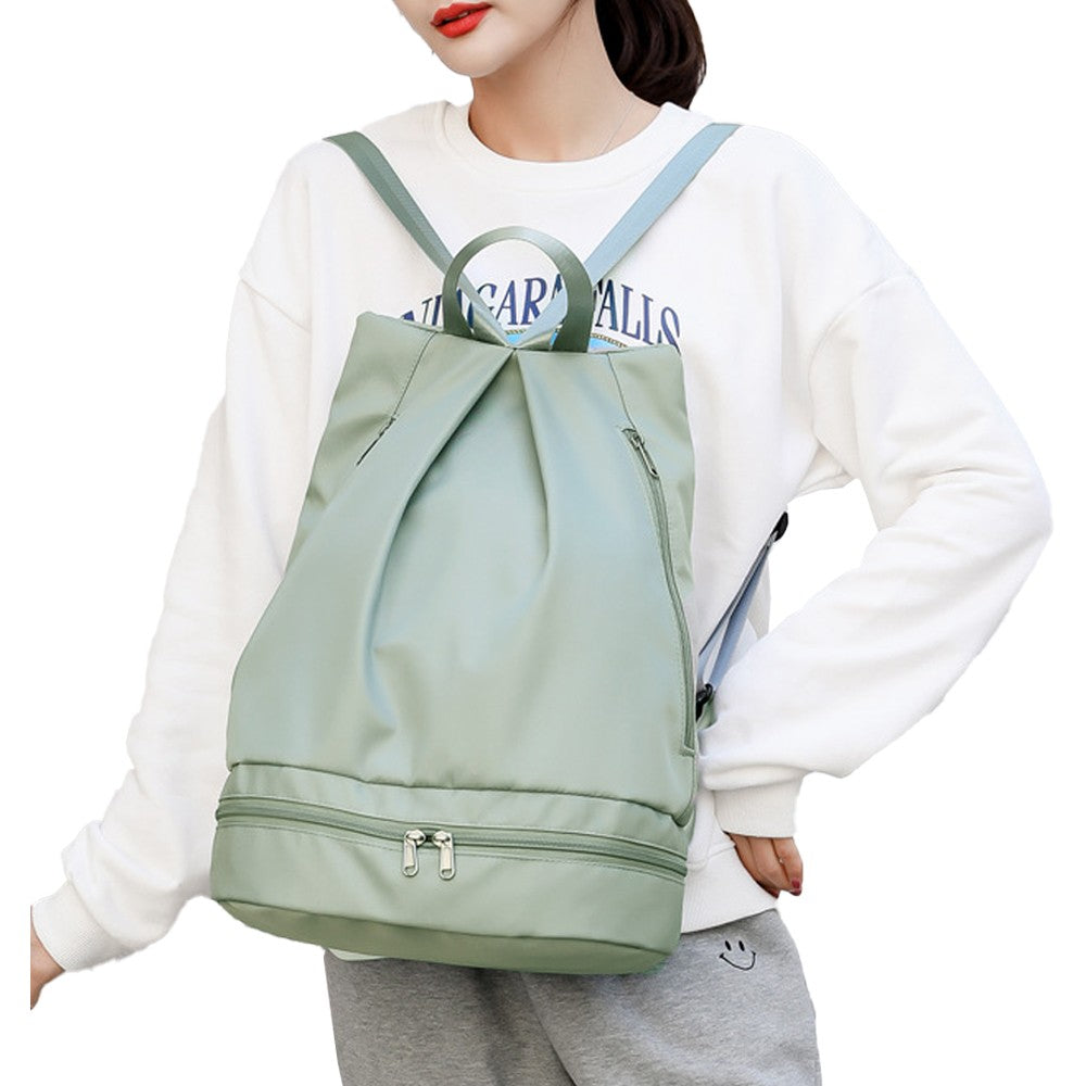 Travel Gym Backpack Dry and Wet Separation Sports Bag with Shoes Compartment - Green