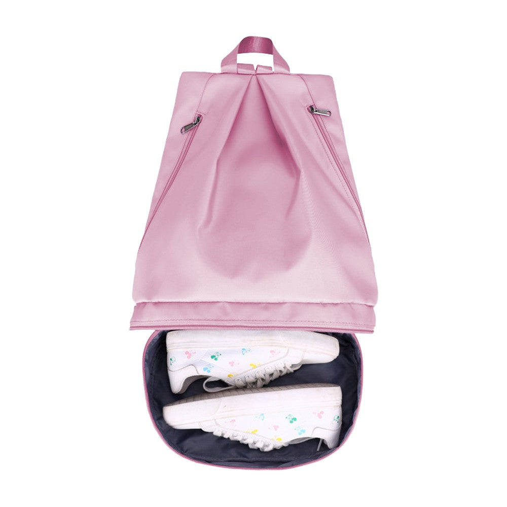 Travel Gym Backpack Dry and Wet Separation Sports Bag with Shoes Compartment - Pink
