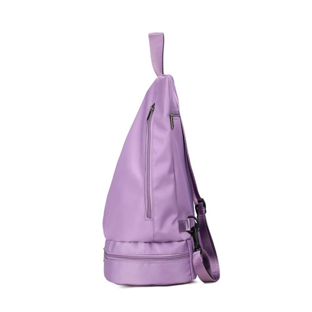 Travel Gym Backpack Dry and Wet Separation Sports Bag with Shoes Compartment - Purple