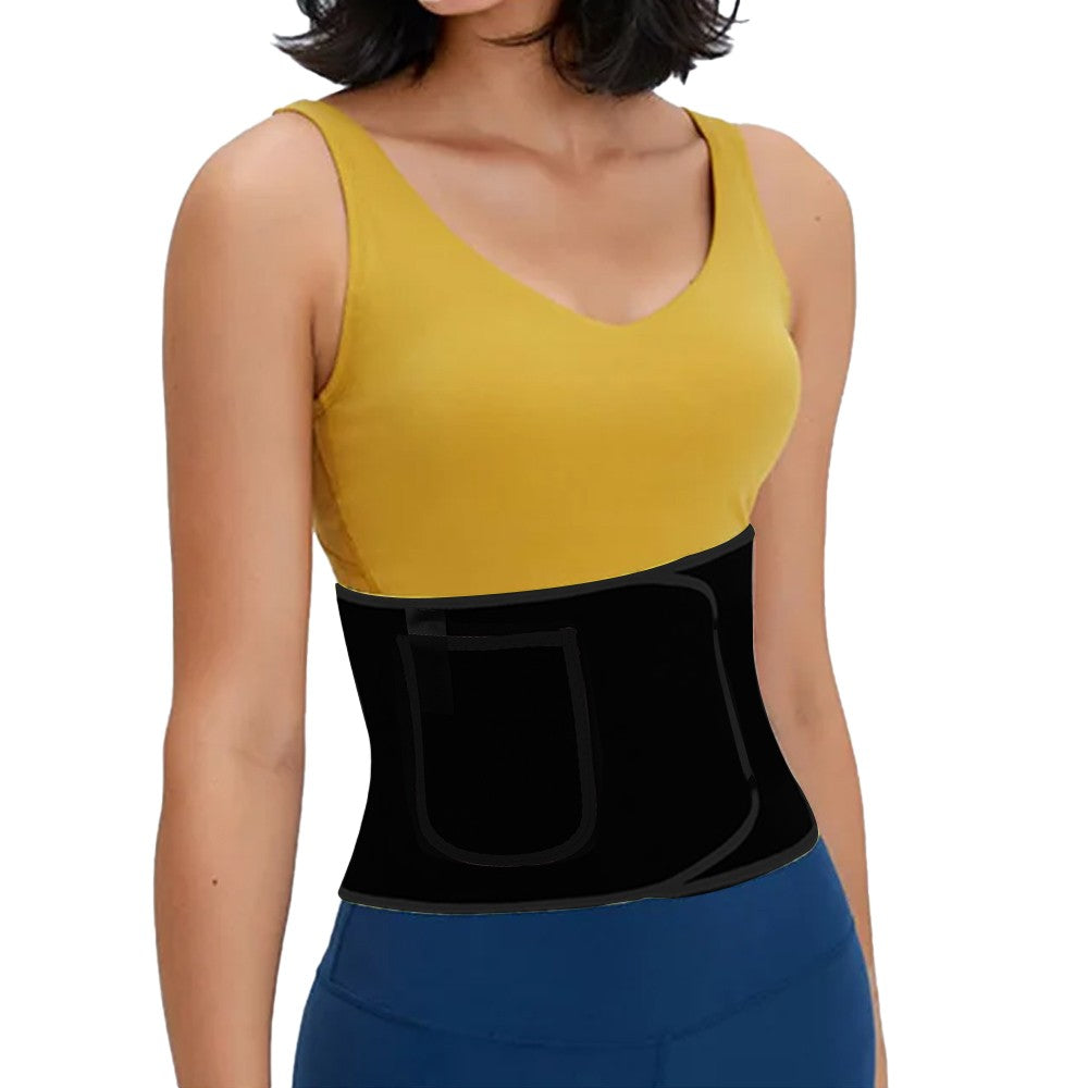Women Waist Trainer Sweat Band Sport Waist Shaper Belt - Black