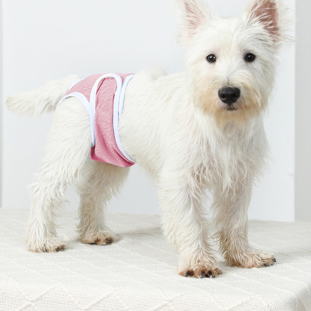 2Pcs Reusable Female Dog Nappy Diapers Hygiene Pants Sanitary Pants - Pink M