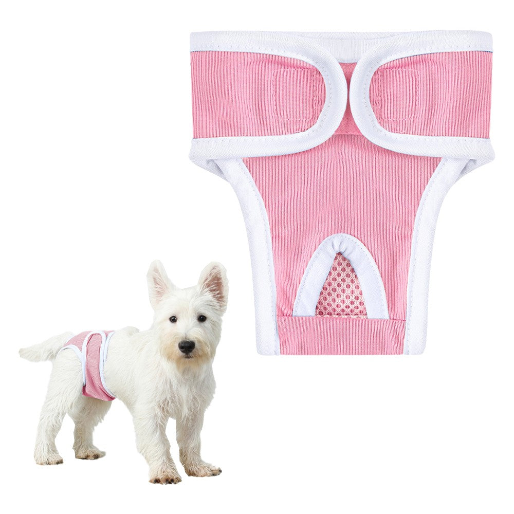 2Pcs Reusable Female Dog Nappy Diapers Hygiene Pants Sanitary Pants - Pink XL