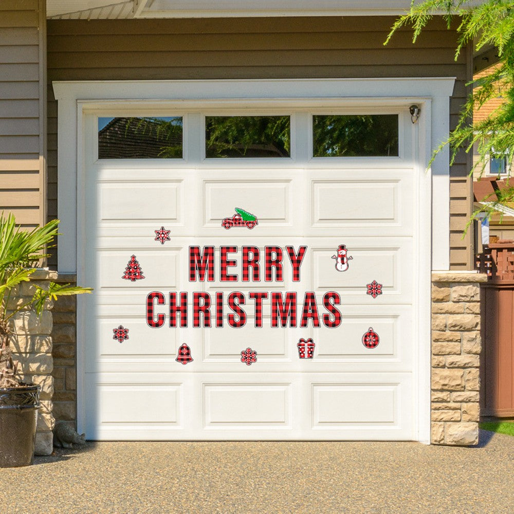 1 Set of 24-Piece Magnetic Christmas Garage Door Decal Xmas Garage Door Decor